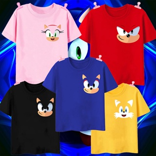 เสื้อยืด พิมพ์ลายการ์ตูนเม่นตลก SONIC สําหรับเด็กผู้ชาย และเด็กผู้หญิง