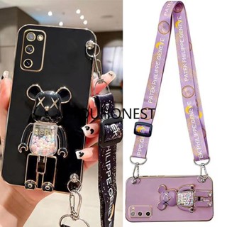 เคส Samsung Galaxy S20 Ultra เคส Samsung S8 Plus เคส Samsung S9 Plus เคส Samsung S10 Plus Case Silicone Anime Cute Kaws Bear Stand Cartoon Wrist Band Phone Case Casing Cover Cases TS โทรศัพท์มือถือ ซิลิโคน ลายการ์ตูนหมี น่ารัก พร้อมสายคล้องข้อมือ สําหรับ