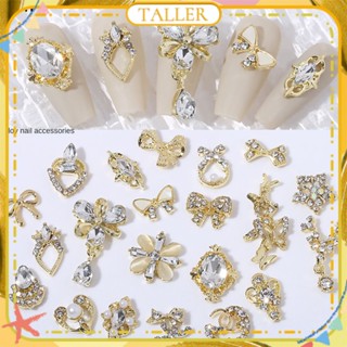 ✧ พร้อม Stcok 10ชิ้น3d โลหะผสมเครื่องประดับเสริมเล็บเปลือก Rhinestone กุทัณฑ์มุกญี่ปุ่นซูเปอร์แฟลช D Roplet จี้ตกแต่งเล็บสำหรับร้านเล็บ23รูปแบบสูง