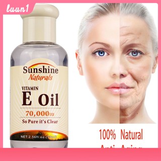 เซรั่มบำรุงผิว ครีมบำรุงหน้า เซรั่มบำรุงหน้าขาวใส Facial Serum Vitamin E Oil 70000IU Essence Organic Moisturizing ลดจุดด่างดำและความหมองคล้ำลดริ้วรอยและริ้วรอยป้องกันริ้วรอยและขาว Cod