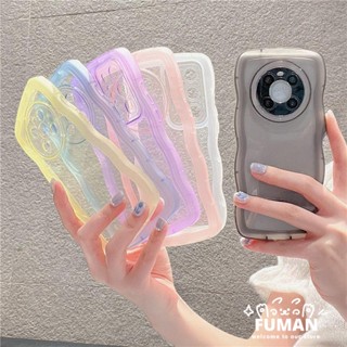 เคสโทรศัพท์มือถือแบบนิ่ม TPU ใส ลายคลื่น สีพื้น เรียบง่าย สร้างสรรค์ สําหรับ OPPO R17 R11S Plus A1 Pro A9 A5 2020 Reno 8T 5G