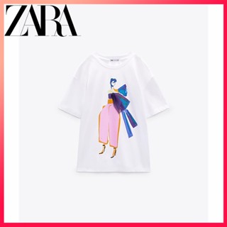 Zara ใหม่ เสื้อยืด พิมพ์ลาย สําหรับเด็กผู้หญิง