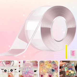 Daer Bubble Blowing สองด้าน Blowable Bubble Glitter Nano Tape Sticky Ball Tape DIY Crafts ของเล่นเด็กบีบอัดของเล่นด้วยฟางเลื่อม