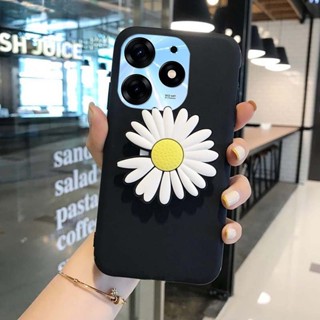 เคสโทรศัพท์มือถือ แบบบาง ผิวด้าน พร้อมแหวนแม่เหล็ก ลายดอกเบญจมาศ สําหรับ Tecno Spark 10 Pro