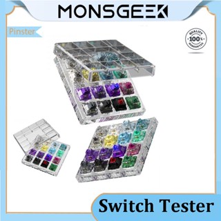 Akko x MonsGeek สวิตช์คีย์บอร์ด 16 คีย์ สีเขียวเชอร์รี่ สีแดง สีม่วง สีเขียว สีเงิน