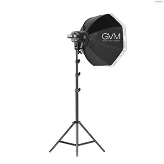 Gvm P80S-2 ชุดไฟสตูดิโอถ่ายภาพ พร้อม 80W 5600K CRI 97+ ไฟวิดีโอ LED หรี่แสงได้ ไม่มีขั้นตอน ซอฟท์บ็อกซ์ 22 นิ้ว ขาตั้งไฟ 2 เมตร สําหรับถ่ายภาพงานแต่งงาน วิดีโอ