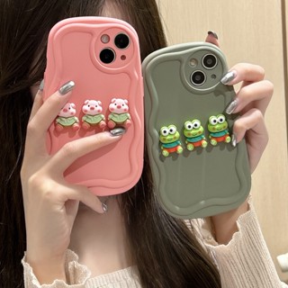 เคสโทรศัพท์มือถือ กันกระแทก ลายการ์ตูนหมูน่ารัก ขอบหยัก สีชมพู สําหรับ iPhone 14 14PRO max 13 12PRO max 13pro max 11