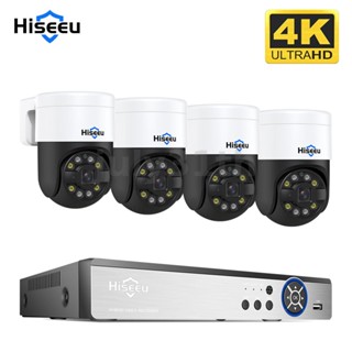 Hiseeu กล้องวงจรปิด 16CH NVR 4MP 8MP PoE PTZ มองเห็นกลางคืน ตรวจจับเสียงมนุษย์ สองทาง สําหรับกลางแจ้ง