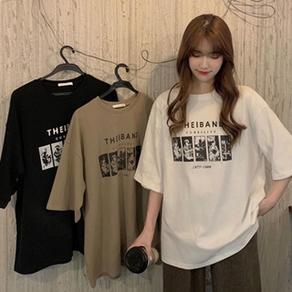 พร้อมส่ง ใหม่ เสื้อยืด ทรงหลวม ลายการ์ตูน โอเวอร์ไซซ์ สไตล์เกาหลีวินเทจ แฟชั่นสําหรับผู้หญิง 2023