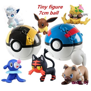 Taylor2pv ของเล่นฟิกเกอร์ Pokemon Elf Ball Vulpix Squirtle Variant Eevee Pikachu Elf Ball