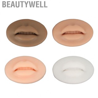 Beautywell 4 Pcs Silicone Lip Model Light Dark Black Translucent Color Soft Flexible 3D Silicone Lips for Tattoo Practical