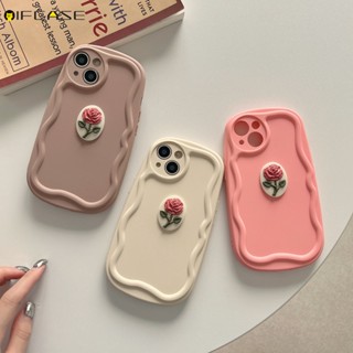 เคสโทรศัพท์มือถือ ซิลิโคนนิ่ม ผิวด้าน กันกระแทก ลายดอกกุหลาบ 3D สําหรับ iPhone 14 13 12 Pro Max 11