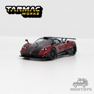 โมเดลรถยนต์ Tarmac Work 1:64 Pagani Zonda Cinque Red Dubai Diecast ของเล่นสําหรับเด็ก