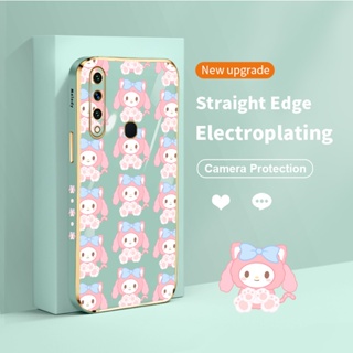 SANRIO เคสโทรศัพท์ซิลิโคน TPU แบบนิ่ม ชุบไฟฟ้า ทรงสี่เหลี่ยม ลายซานริโอ้ สําหรับ Huawei Y6p Y6 Pro 2019 Enjoy 9e Honor Play 8A