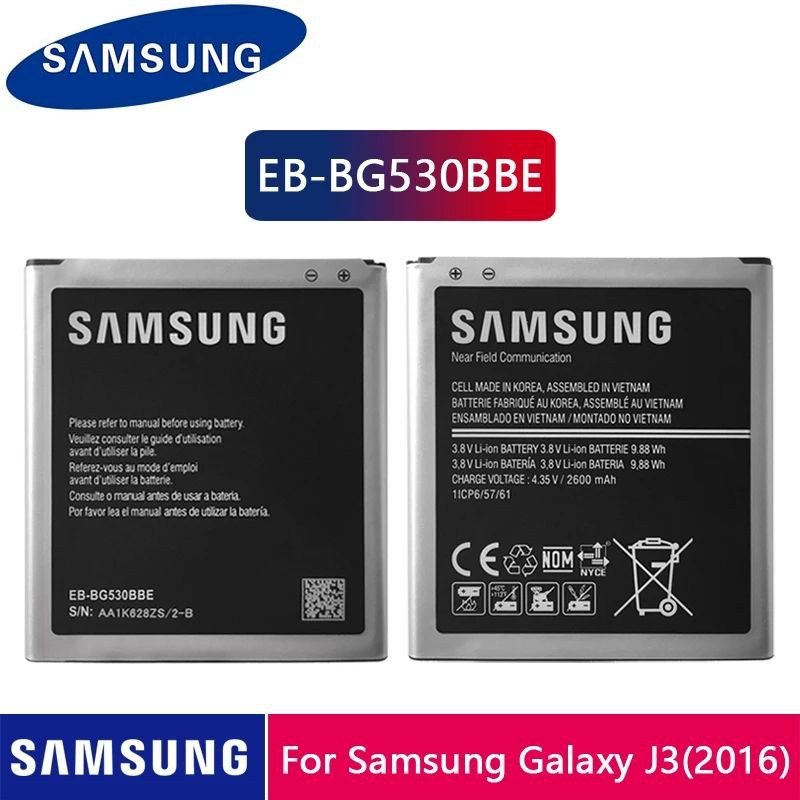 SAMSUNG EB-BG530CBU EB-BG530BBE แบตเตอรี่โทรศัพท์ Galaxy Grand PRIME J3 2016 EB-BG531BBE G5308W G530