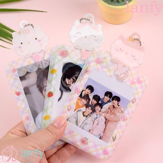 LANFY Kawaii Kpop Idol Photo Holder Girls Bus Card Holder Photocards Storage Stickers Bag Collect Box Student Stationary Transparent With Keychains Card Storage Case Pendant Card Holder/Multicolor