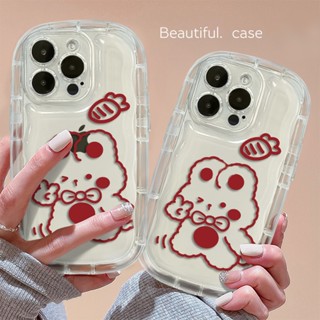 เคสโทรศัพท์มือถือ ซิลิโคนนุ่ม TPU ใส กันกระแทก ลายกระต่ายน่ารัก สําหรับ IPhone 11 14 13 12 Pro XS Max X XR 7 8 Plus