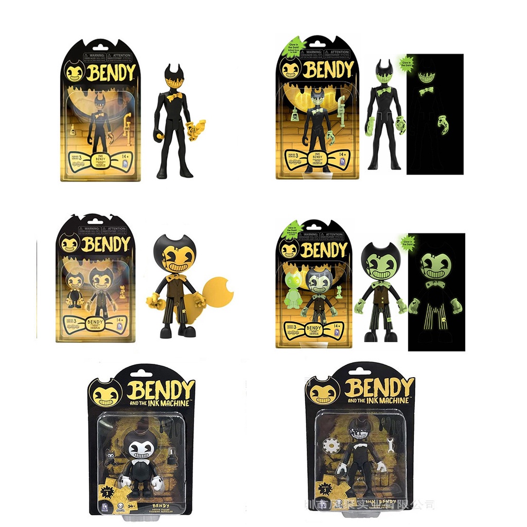 PS1 Bendy และเครื่องหมึก Action Figure Luminous ตุ๊กตาของเล่นสําหรับเด็กตกแต่งบ้านของขวัญคอลเลกชันเค