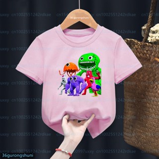 ใหม่ เสื้อยืดแขนสั้น พิมพ์ลาย Roblox Terror Adventure Game Garten of Banban น่ารัก สีชมพู สําหรับเด็กผู้หญิง