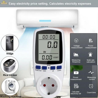 ปลั๊กมิเตอร์วัดพลังงาน AC 110V~250V พร้อมหน้าจอ LCD สําหรับพาวเวอร์