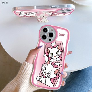 iPhone X XS XR Max SE 2020 6 6S 7 8 Plus 2022 เข้ากันได้ เคสไอโฟน สำหรับ Case The Aristocats Marie Cat Wavy Bracket เคส เคสโทรศัพท์ เคสมือถือ Full Cover Soft Phone Cases Casing