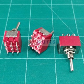 สวิทช์ Miniature Toggle Switch โยก สลับ 9 ขา 9P 2A 250V MTS-302 MTS-303 #MTS 9P (1 ตัว)