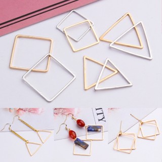 10 ชิ้น ราคา DIY ต่างหู เครื่องประดับ ชุบทองเหลือง อุปกรณ์เรขาคณิต สามเหลี่ยม กรอบสี่เหลี่ยม วัสดุต่างหู