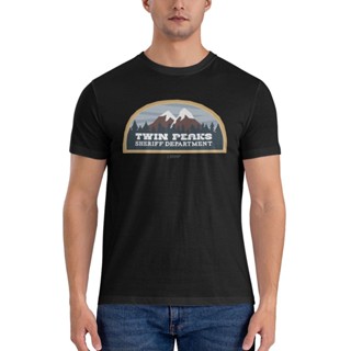 เสื้อยืด พิมพ์ลายแผนก Twin Peaks Sheriff สําหรับผู้ชาย