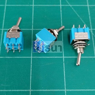 สวิทช์ สลับ โยก Miniature Toggle Switch 6 ขา 6P 6A 125V MTS-202 MTS-203 #MTS 6P (1 ตัว)