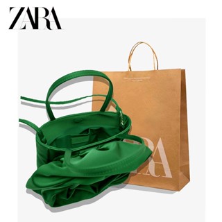 Zara กระเป๋าสะพายไหล่ สะพายข้าง ผ้าไหม ทรงสี่เหลี่ยม ขนาดเล็ก ลายดอกไม้ แฟชั่นสําหรับสตรี 2023