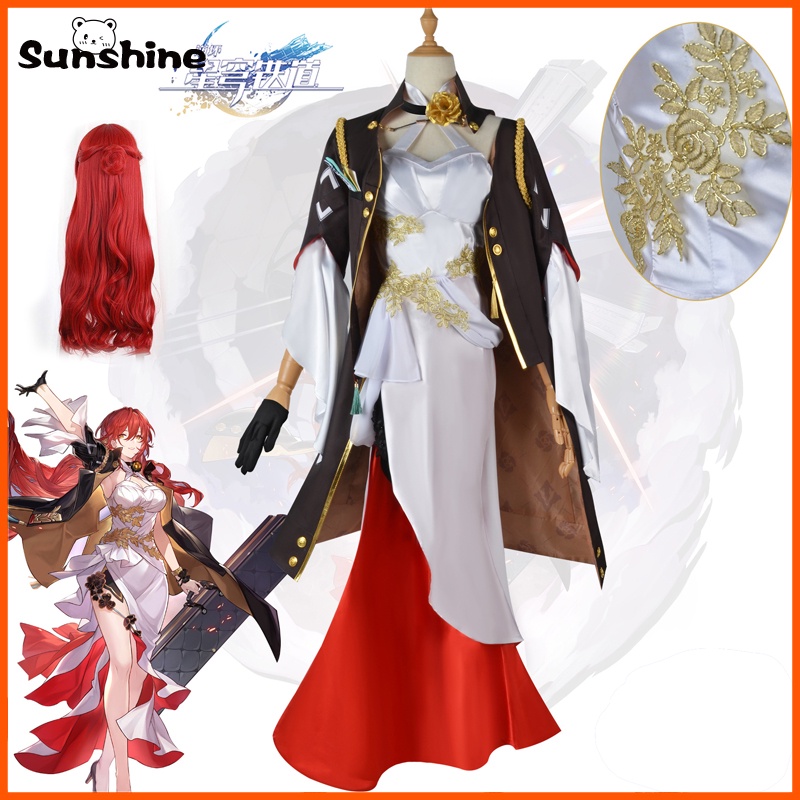 Honkai Himeko Honkai: Star Rail Cosplay คอสเพลย์ วิกผม เกม คอสเพลย์ ปาร์ตี้ฮาโลวีน งานรื่นเริง สําหร