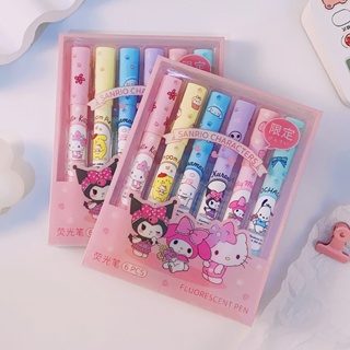 ปากกามาร์กเกอร์ไฮไลท์ ลายกราฟฟิติ Sanrio น่ารัก diy สําหรับเด็ก จํานวน 6 ชิ้น ต่อชุด