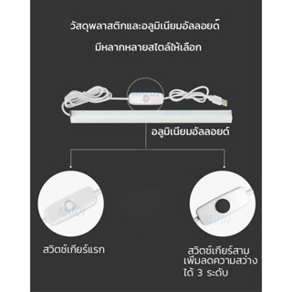 Lighting โคมไฟตั้งโต๊ะ 5W 30cm สายยาว1.5m คูลไวท์ ไฟled ไฟแต่งหน้า ป้องกันตา ไฟอ่านหนังสือ ไฟหัวเตียง ไฟหอพัก