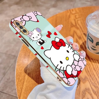 เคสโทรศัพท์มือถือ แบบนิ่ม ลายการ์ตูนคิตตี้ ขอบสี่เหลี่ยม หรูหรา สําหรับ Samsung Galaxy M11 M12 M21 M30S M31 M32 M51 M62 F62 M23 M33 M53 5G