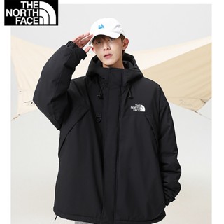 เสื้อแจ็กเก็ต มีฮู้ด ขนาดใหญ่ ให้ความอบอุ่น ลาย The North Face สําหรับผู้ชาย และผู้หญิง