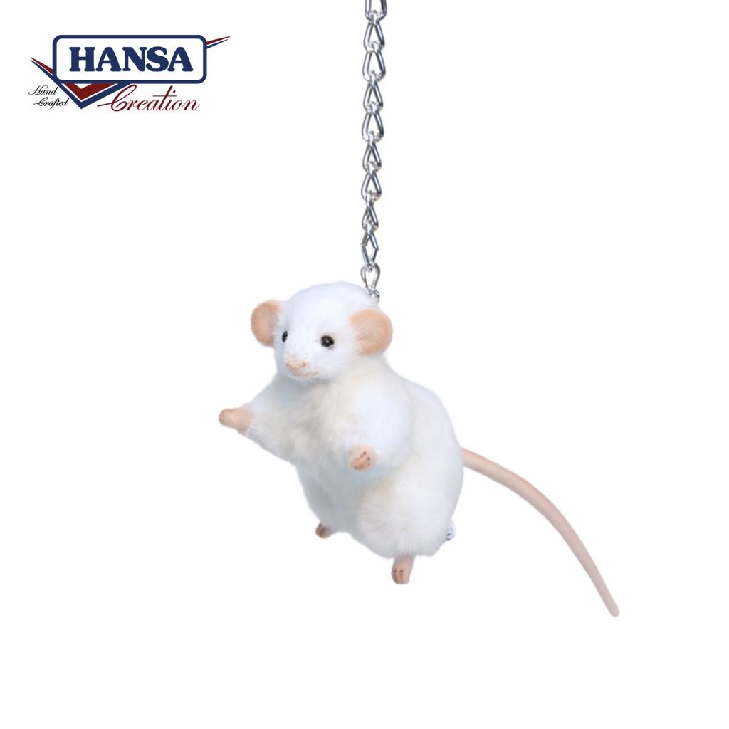 7896 พวงกุญแจ หนูขาว Mouse White Keychain