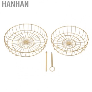 Hanhan 2 Tier Fruit  Iron Round Golden Nordic Household Snack Storage Tray For NE