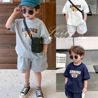 Boy Set/2023 ฤดูร้อนฤดูร้อน/แขนสั้นผ้าฝ้ายสองชุด