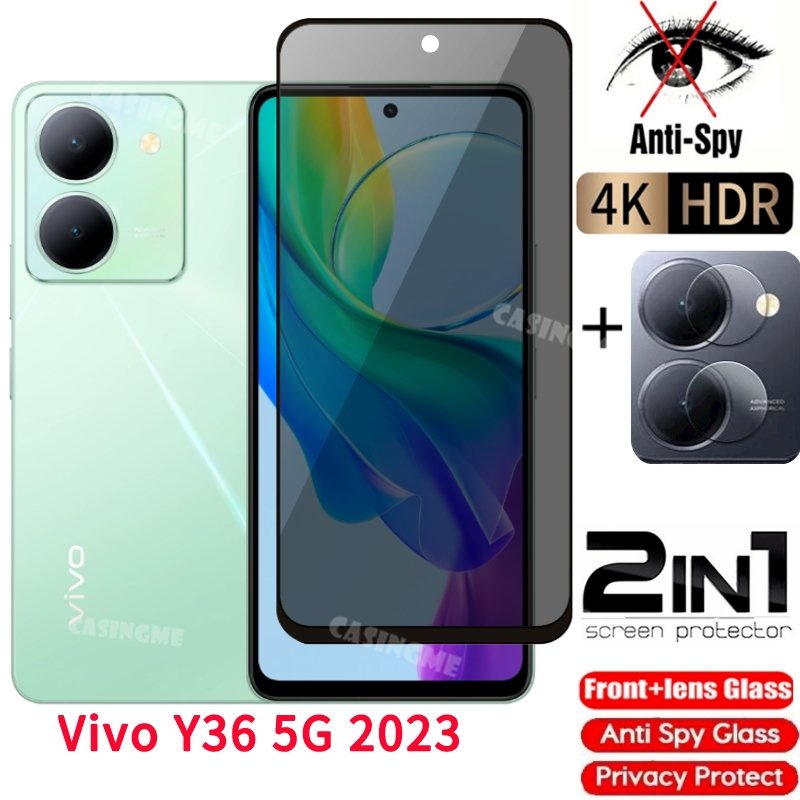 Vivo Y36 5G 2023 กระจกนิรภัยส่วนตัวAnti-Spyคลุมทั้งหมดป้องกันหน้าจอAnti Peekความเป็นส่วนตัวฟิล์มสําหรับVivo Y36 5G VivoY36 Y36 Y28 Y38 Y18 Y05 2023 4G 5G Anti Peekฟิล์มความเป็นส่วนตัว