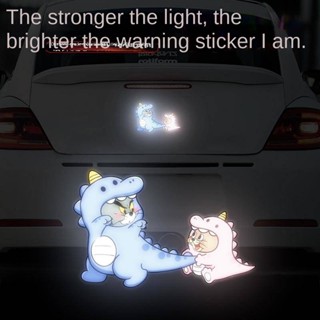 Bumper Stickers Cat and Mouse E-Bike Stickers Bumper Stickers Cartoon Reflective Warning Stickers Car Car Body Decoration Reflective Sticker Decorations LtB1