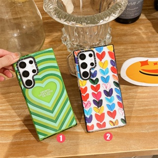 เคสมือถือ ลายหัวใจ สีเขียว สําหรับ Samsung S23 Ultra S23 Plus S22 Ultra 5G Samsung Galaxy