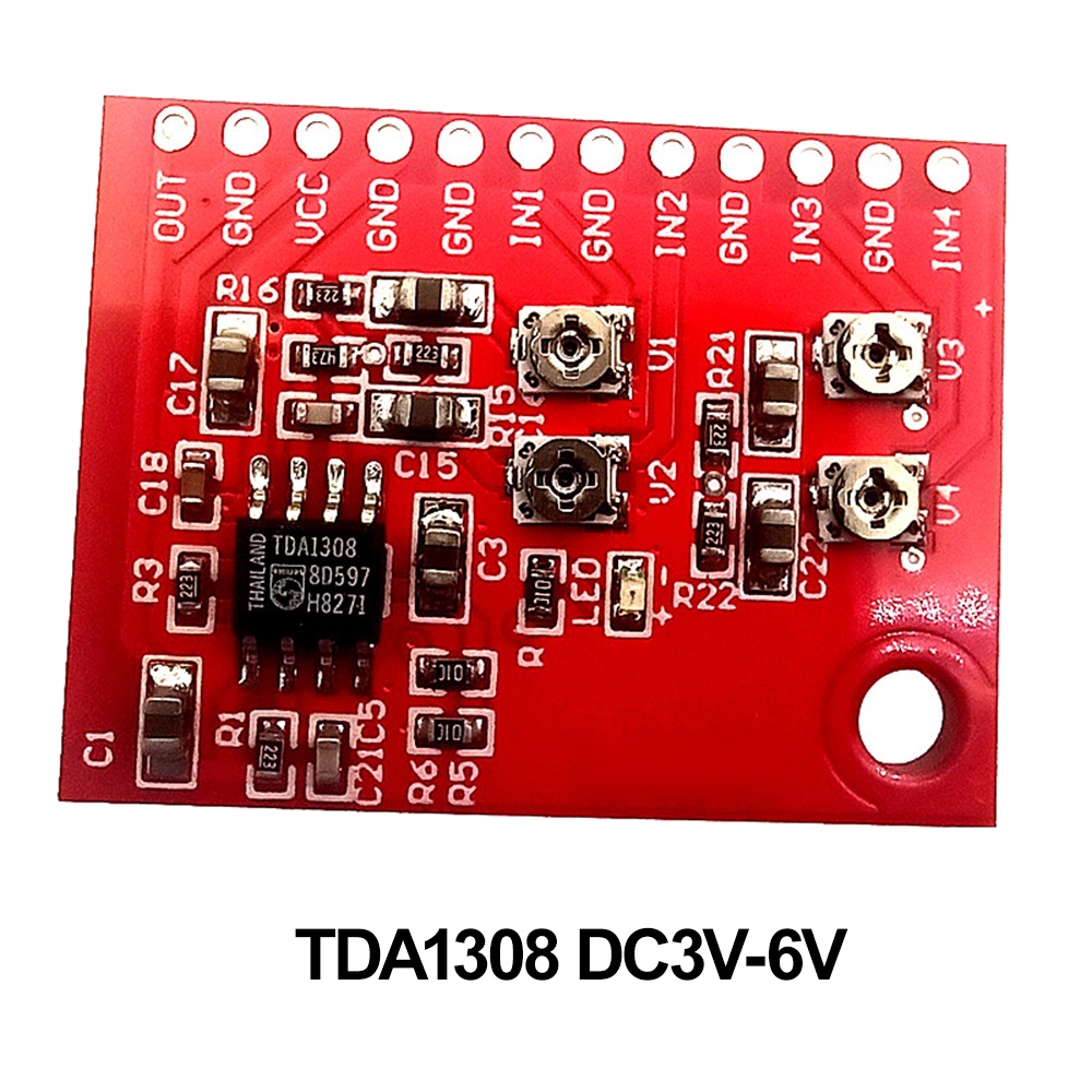 โมดูลบอร์ดผสมเสียงอินพุต โมโน 4 ช่องสัญญาณ Pcbfun Ne5532 Dc6-12v Tda1308 Dc3-6v