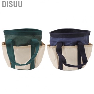 Disuu Round Garden Tools Bag  Comfortable Handle Garden Tool Tote Wear Resistant 6 Pockets  for Women for Gardener