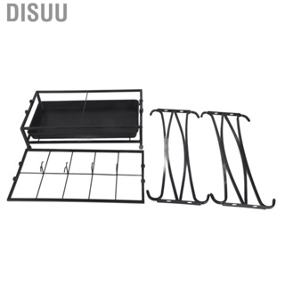 Disuu Umbrella Storage Rack Iron with Drip Tray 10 Holes 8 Hooks Umbrella Rack Stand for Home Hotel Lobby