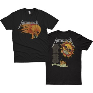 พร้อมส่ง เสื้อยืด พิมพ์ลาย Metallica สไตล์วินเทจ คุณภาพสูง แฟชั่นฤดูร้อน