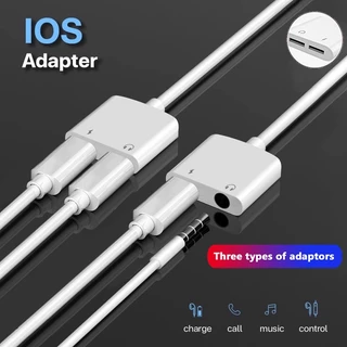 อะแดปเตอร์สายแปลงสำหรับ i-os สายแปลงต่อหูฟัง 3.5มม. พร้อมชาร์จไฟ for I-OS To Aux3.5 Adapter สายแปรงหูฟัง