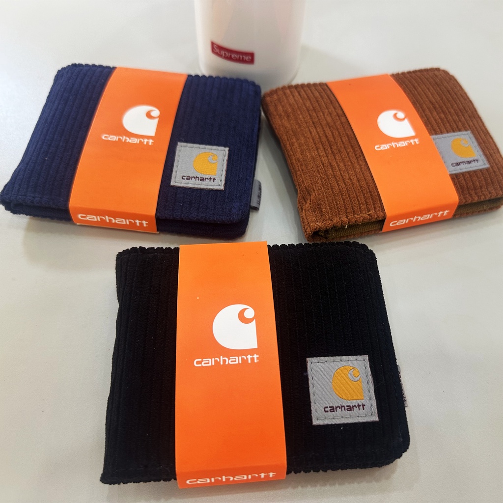 กระเป๋าสตางค์ ผ้าลูกฟูก แบบพับได้ คุณภาพสูง แฟชั่นสําหรับผู้ชาย และผู้หญิง