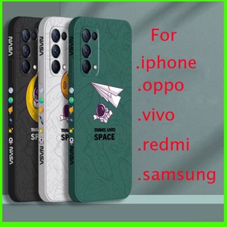 เคส oppo reno 5 เคส oppo a92 เคสโทรศัพท์มือถือ ซิลิโคน พิมพ์ลายนักบินอวกาศ มีลายด้านข้าง สําหรับ oppo reno 5 a92