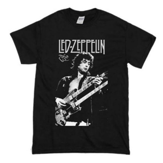 พร้อมส่ง ผ้าฝ้ายบริสุทธิ์ T-shirt    KAOS BAND LED ZEPPELIN - Jimy Page And Guitar  KAOS PRIA WANITA  BAJU RAP