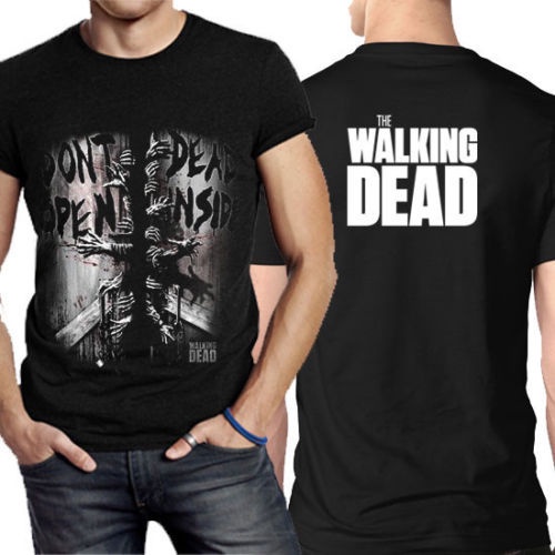 เสื้อยืดแขนสั้นเสื้อยืด พิมพ์ลาย The Walking Dead TshIrt 2 ด้าน สําหรับผู้ชาย และผู้หญิงS-5XL